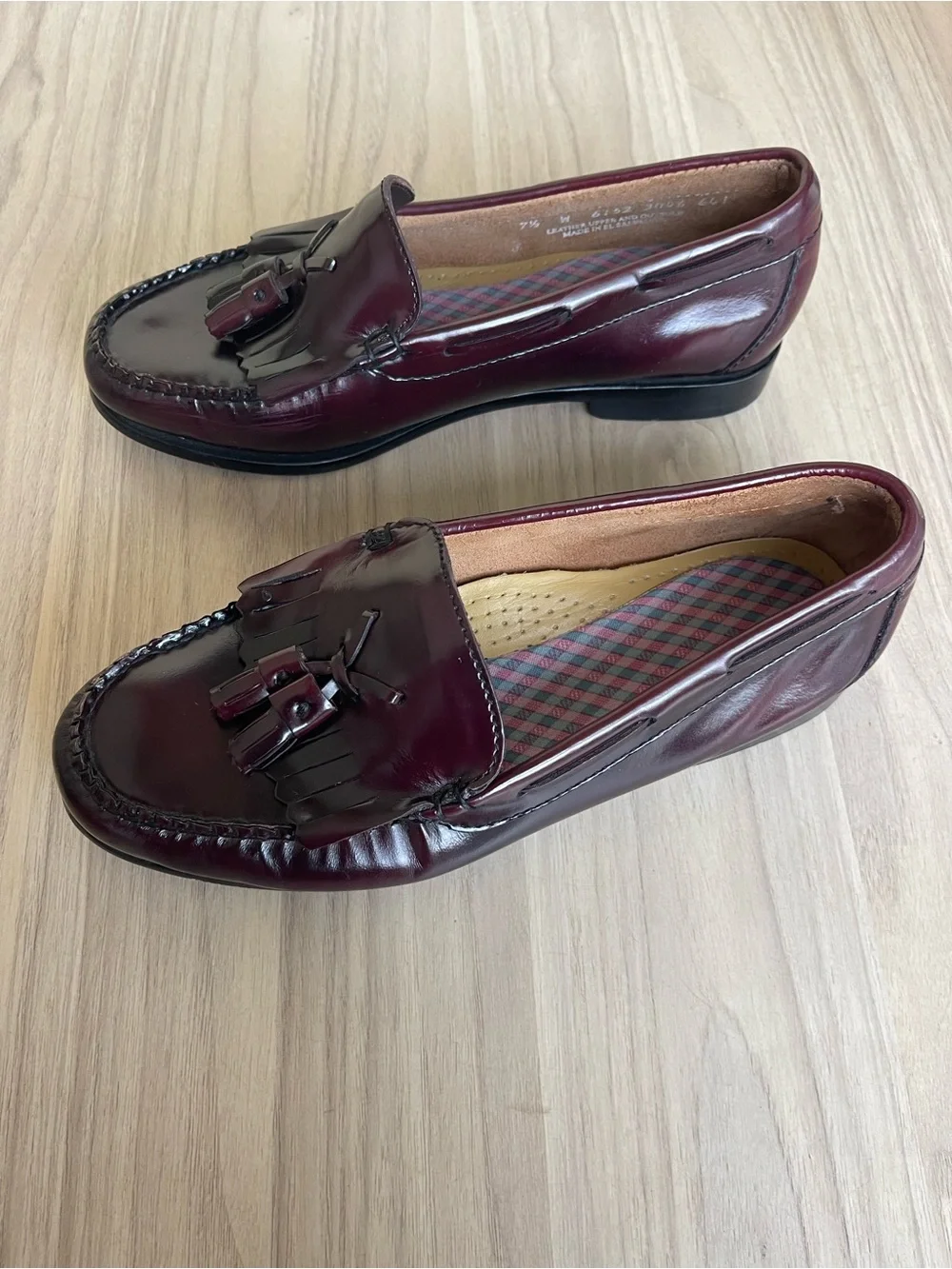 G.H. Bass & Co. Burgundy Tassel Kiltie Loafers